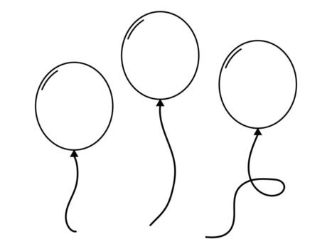 Art of three balloons with string for party decoration vector