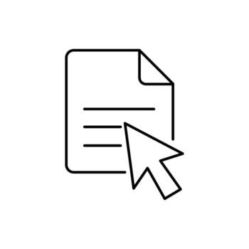 Arte de haciendo clic en un documento con un cursor vector