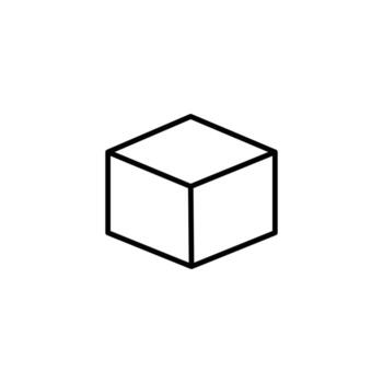 Art of isometric cube, simple line art icon, geometric shape vector