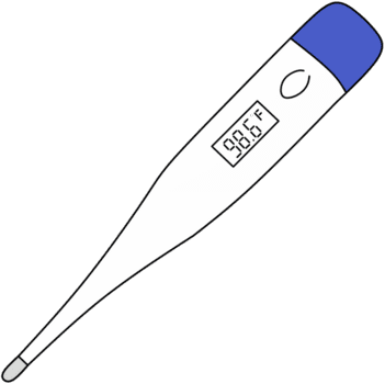 Digital body thermometer with clean design and display screen, representing health monitoring and temperature check, ideal for medical and health-related visuals png