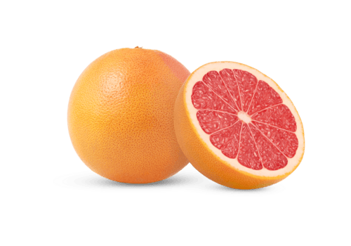 Fresh grapefruit and cut in a half isolated. Halved grapefruit. Whole grapefruit and a cut with clipping path. png