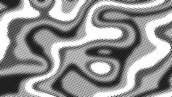 Dynamic animation using halftone pattern of curved lines, suitable for modern projects, motion graphics, and visual content. video