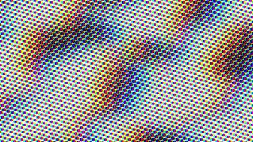 Black and white halftone pattern with rbg color effect animation for backgrounds, and design projects, with a mesmerizing video