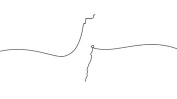 Animated a minimalist outline of palestine map drawn with one continuous line video