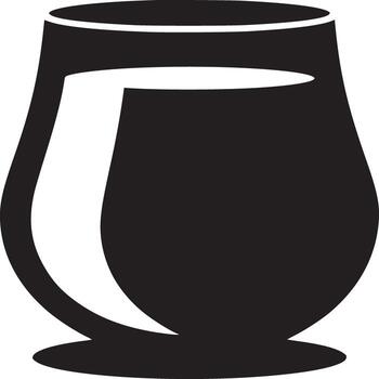 un minimalista negro y blanco representación de un tulipán conformado vaso en un llanura blanco antecedentes diseño vector