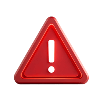 raggiante rosso avvertimento triangolo cartello urgente mettere in guardia, attenzione simbolo, 3d rendere, grande impatto avvertimento, isolato su trasparente sfondo png