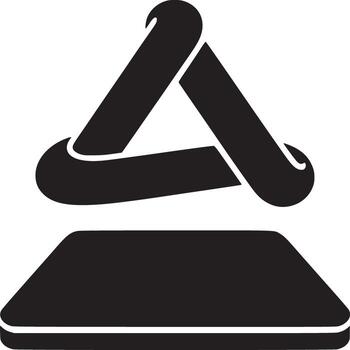 un minimalista diseño presentando un negro triangular forma encima un negro cuadrado en un blanco antecedentes vector