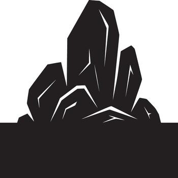 un gráfico ilustración de negro dentado rocas en contra un blanco antecedentes en un sencillo diseño estilo vector