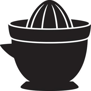 A minimalist black and white illustration of a citrus juicer on a plain white background image vector