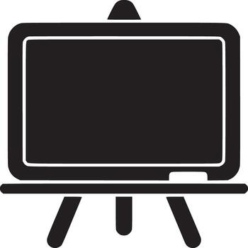 Blackboard on a stand with a white eraser in a black and white simple illustration style image vector