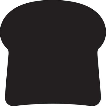 un rígido negro silueta de un rebanada de un pan en contra un llanura blanco antecedentes en un minimalista estilo vector