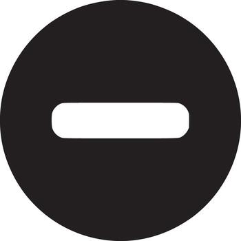 un gráfico ilustración de un negro circulo con un blanco horizontal línea en el centrar en blanco antecedentes vector