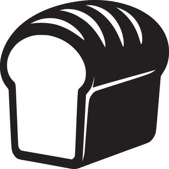 A graphic illustration of a loaf of bread with visible slices on top in black and white color scheme vector