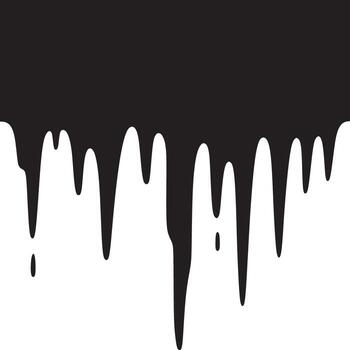 Black paint drips down a white surface creating an abstract monochrome background with stark contrast vector