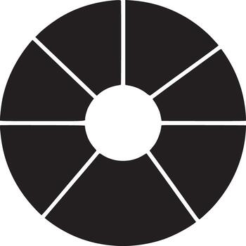 un negro y blanco gráfico de un segmentario circulo con un menor circulo en el centrar en blanco antecedentes vector