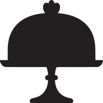 un sencillo negro silueta de un pastel estar con un abovedado tapa en un llanura blanco antecedentes imagen Arte vector