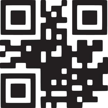 un cerca arriba ver de un qr código con negro cuadrícula en un blanco antecedentes para exploración propósitos utilizar vector