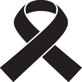 A simple black awareness ribbon isolated on a white background in a minimalist style image design vector