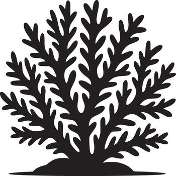 silueta de un coral formación con muchos ramas en contra un blanco antecedentes en un sencillo diseño vector