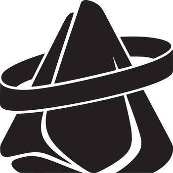 A black abstract geometric shape with a ring around it on a white background in minimalist style vector