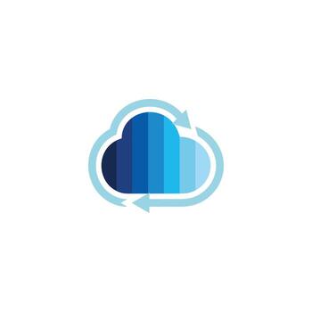 cloud storage gradient rotate refresh arrows symbol vector