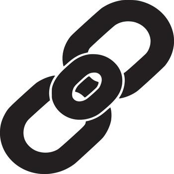 un minimalista ilustración de un negro cadena enlace en un blanco antecedentes con sencillo y limpiar líneas vector