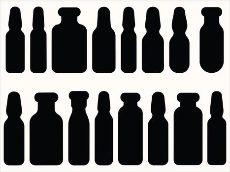 a set of bottles with different shapes and sizes vector
