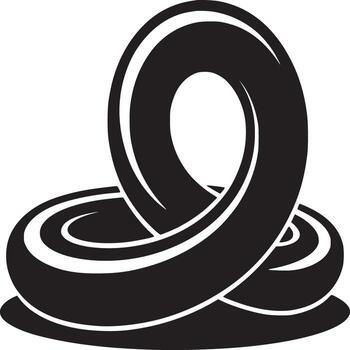 un gráfico representación de un negro y blanco resumen nudo con un sencillo y limpiar diseño estilo vector