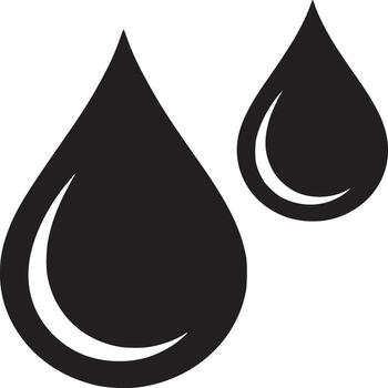 dos negro agua gotas con blanco reflexión en un blanco antecedentes en un minimalista estilo imagen vector