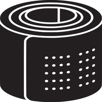 negro y blanco ilustración de un rodar de perforado material con un central división en parte superior ver vector