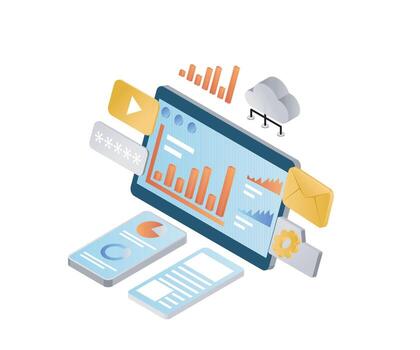 datos administración nube almacenamiento vector