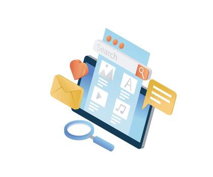 Search interface with icons and elements vector