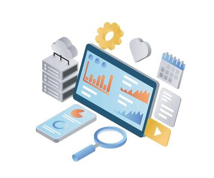 Data analysis tools on a digital display vector