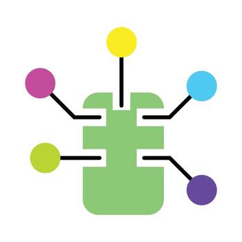 Abstract hub and connection icon illustration, Technology module and API integration symbol vector