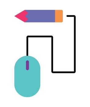 gráfico diseño y digital Arte icono ,creativo proceso desde bosquejo a digital concepto vector