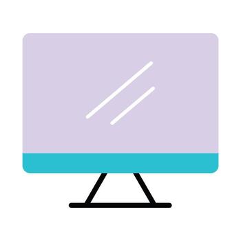 Computer monitor icon illustration ,Simple desktop screen in flat design vector