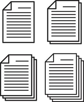 Document Outlined Design. File and Pages Outlined Design. vector