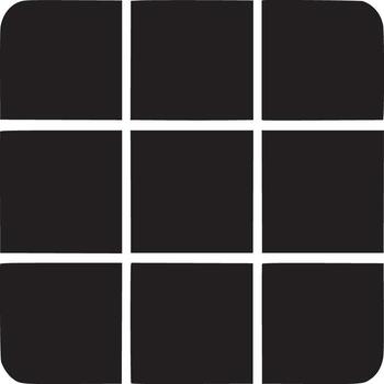 A simple black grid with rounded corners on a white background in a minimalist style design layout vector
