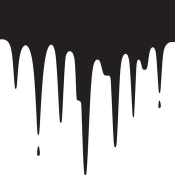 Black paint dripping down a white surface creating a stark contrast in a minimalist abstract design vector