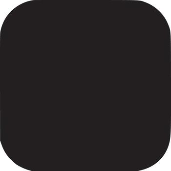 A black rounded square with horizontal lines and overlapping circles on a white background design vector