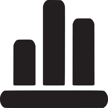 un sencillo negro y blanco ilustración de un bar grafico con Tres barras en un horizontal línea vector