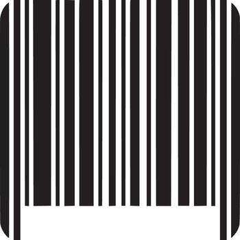 un sencillo código de barras ilustración con negro vertical líneas en un blanco antecedentes en un cuadrado forma vector