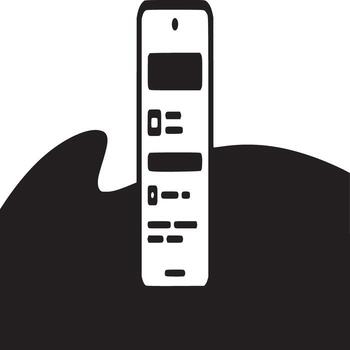 A minimalistic illustration of a smartphone displaying a list on a black and white background vector