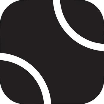 A black square with rounded corners and two white curved lines on a white background image view vector