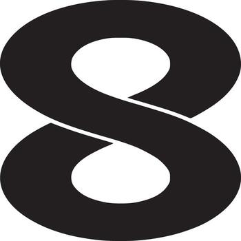 A stark black and white image featuring a stylized figure eight against a plain white background space vector