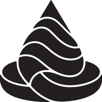 A black and white abstract cone shape with curved lines on a white background illustration art vector