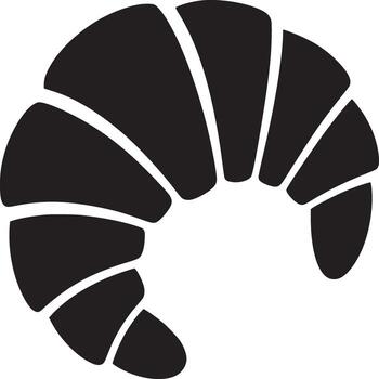 un minimalista negro y blanco ilustración de un cuerno con segmentario diseño en un blanco antecedentes vector