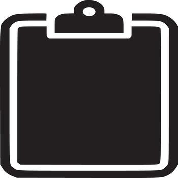 un sencillo negro y blanco ilustración de un portapapeles con un blanco espacio para contenido monitor vector