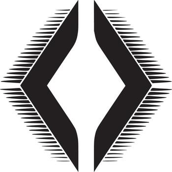 Two black arrow shapes pointing inward with horizontal lines on a white gradient background vector