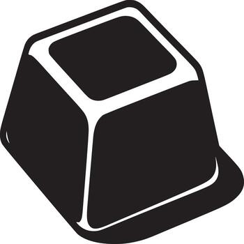 A black and white illustration of a square object with rounded edges on a white background art piece vector